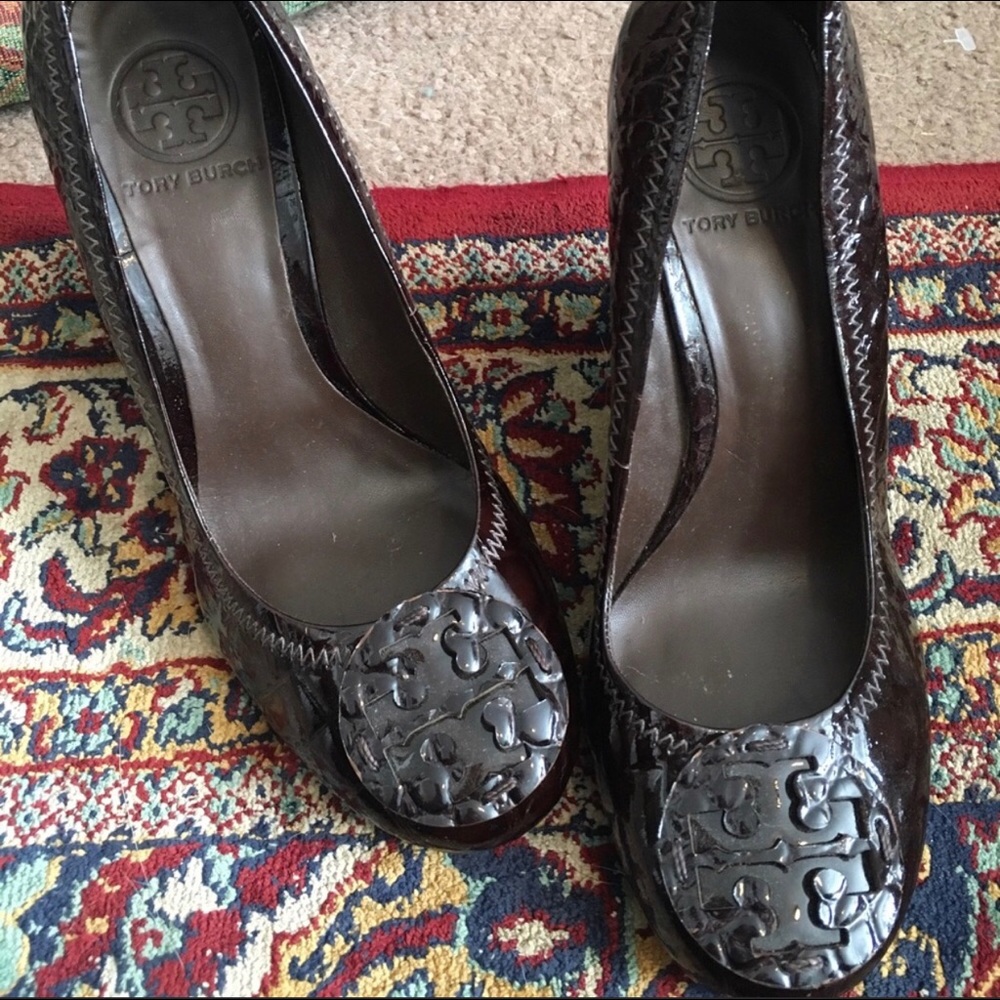 Brown Tory Burch Wedges